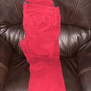 American eagle red pants skinny 34x32
